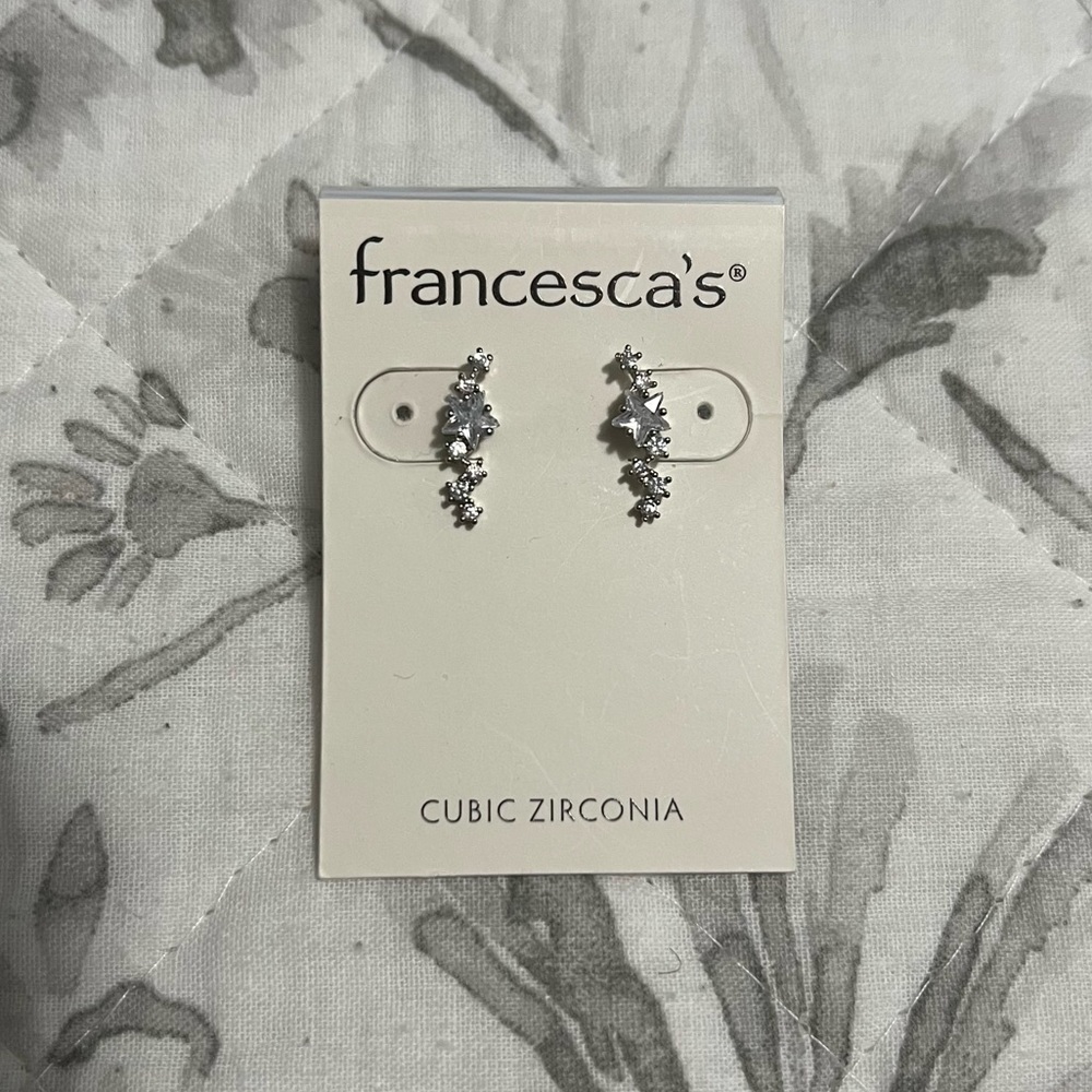 Francesca’s Cubic Zirconia Star Ear Crawler Earrings